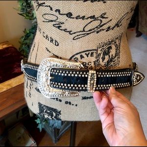 NOCONA Horse or Cow hair 💎BLING✨ belt Large